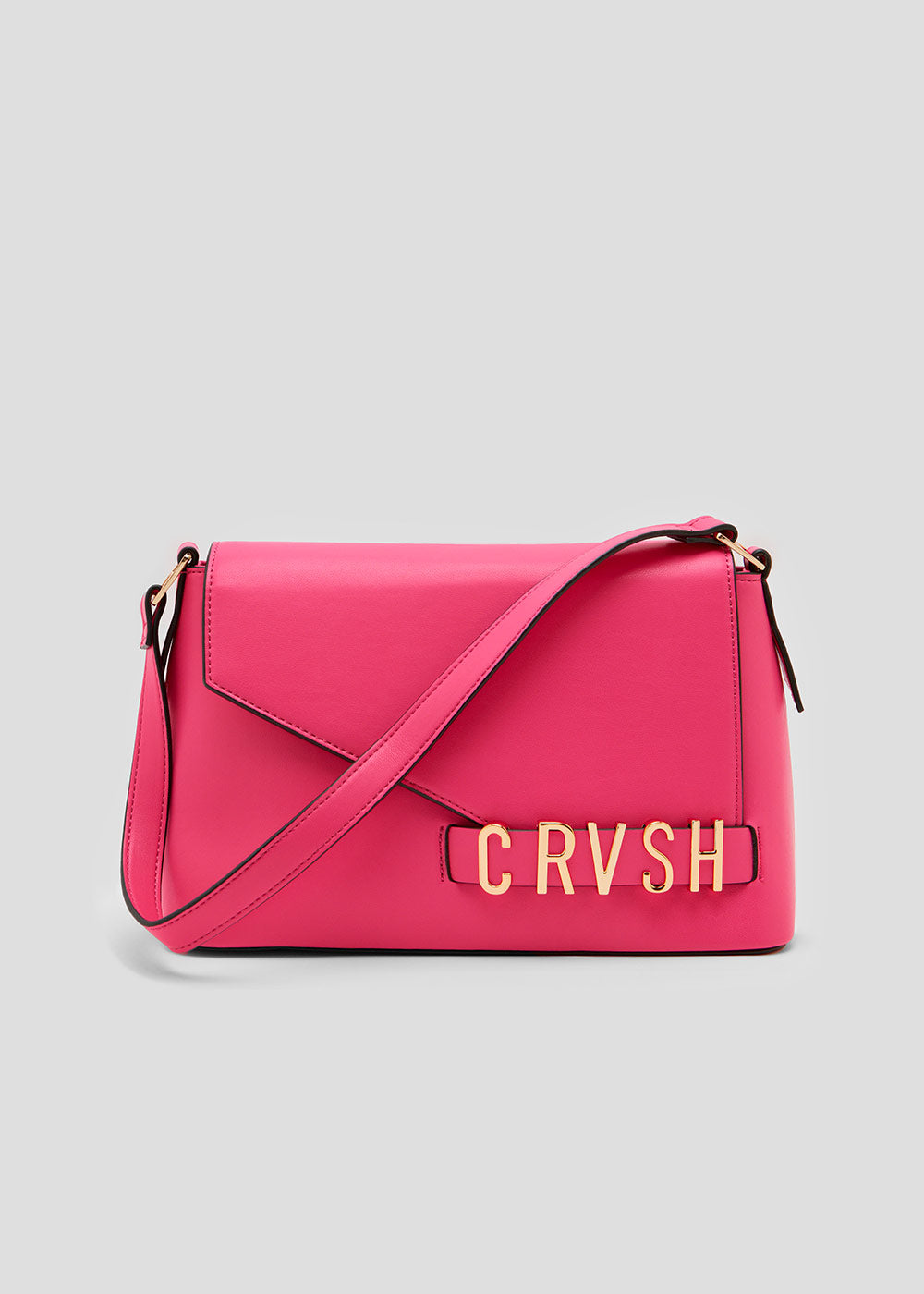 Bolso bandolera de hombro de piel vegana de CRVSH, Caetana Fucsia