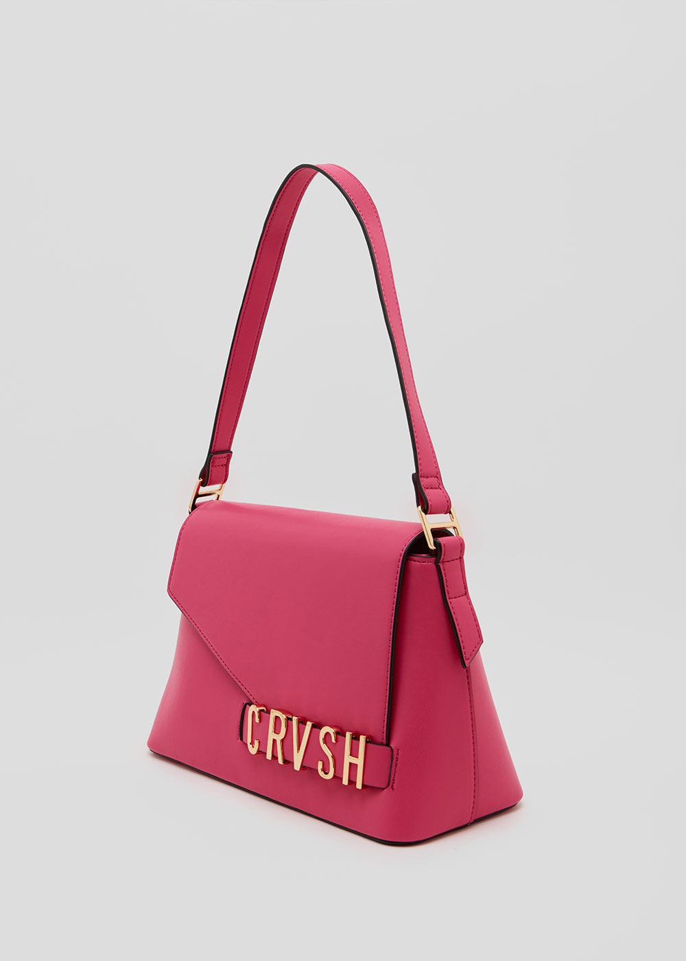 Bolso bandolera de hombro de piel vegana de CRVSH, Caetana Fucsia