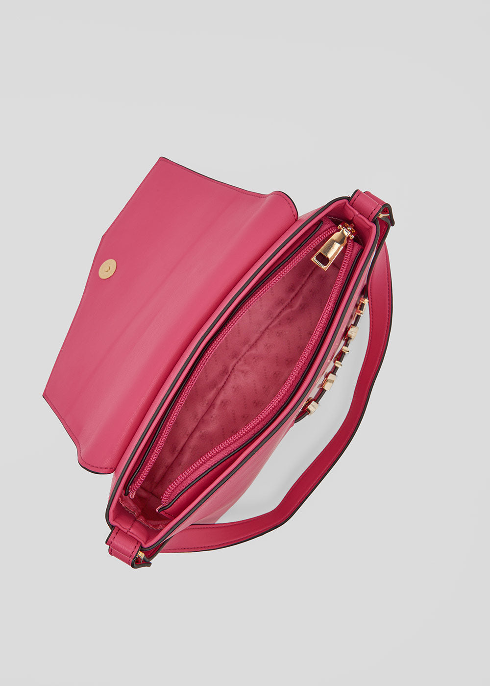 Bolso bandolera de hombro de piel vegana de CRVSH, Caetana Fucsia