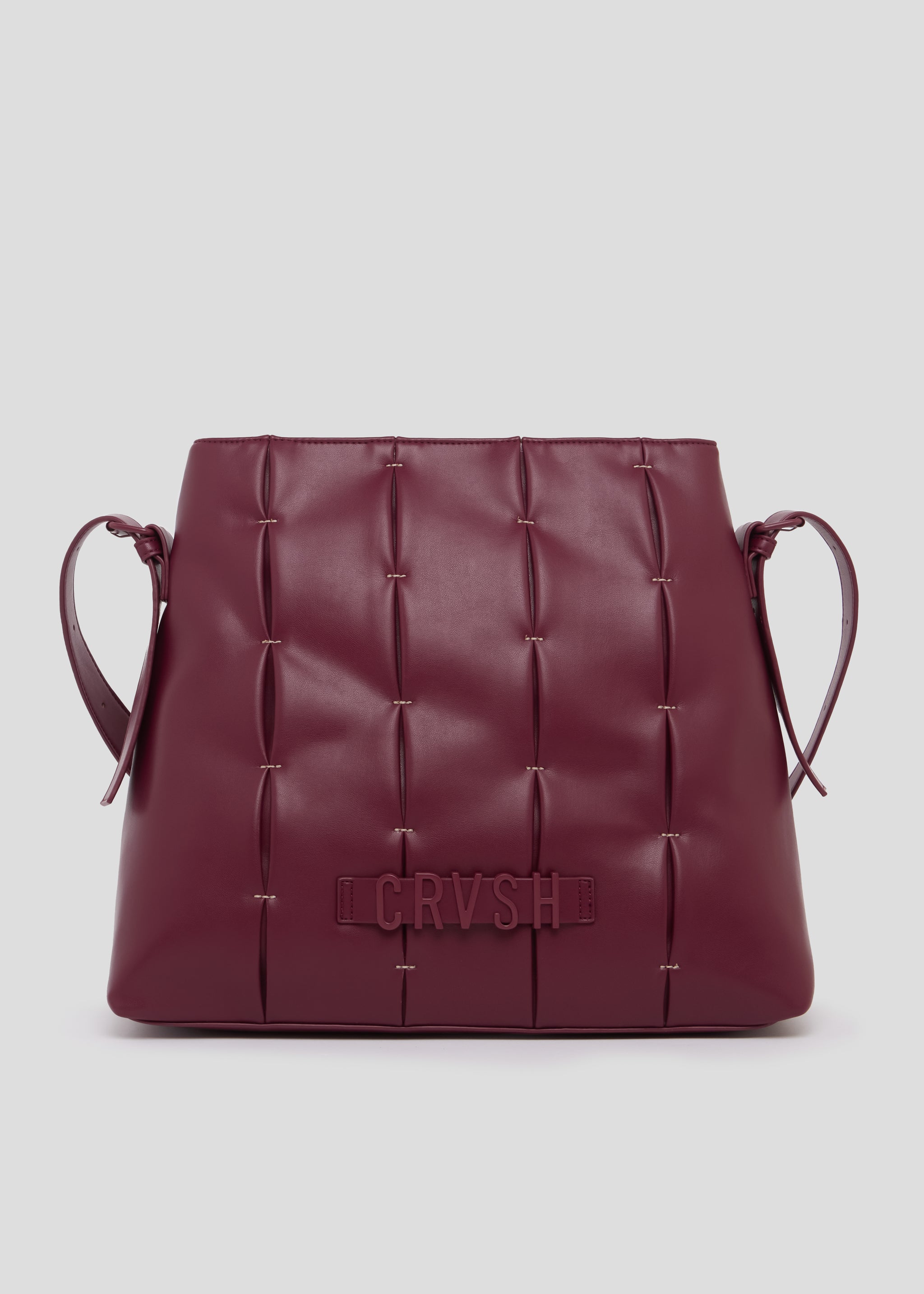 Shopper de piel vegana Candela de CRVSH, Burgundy