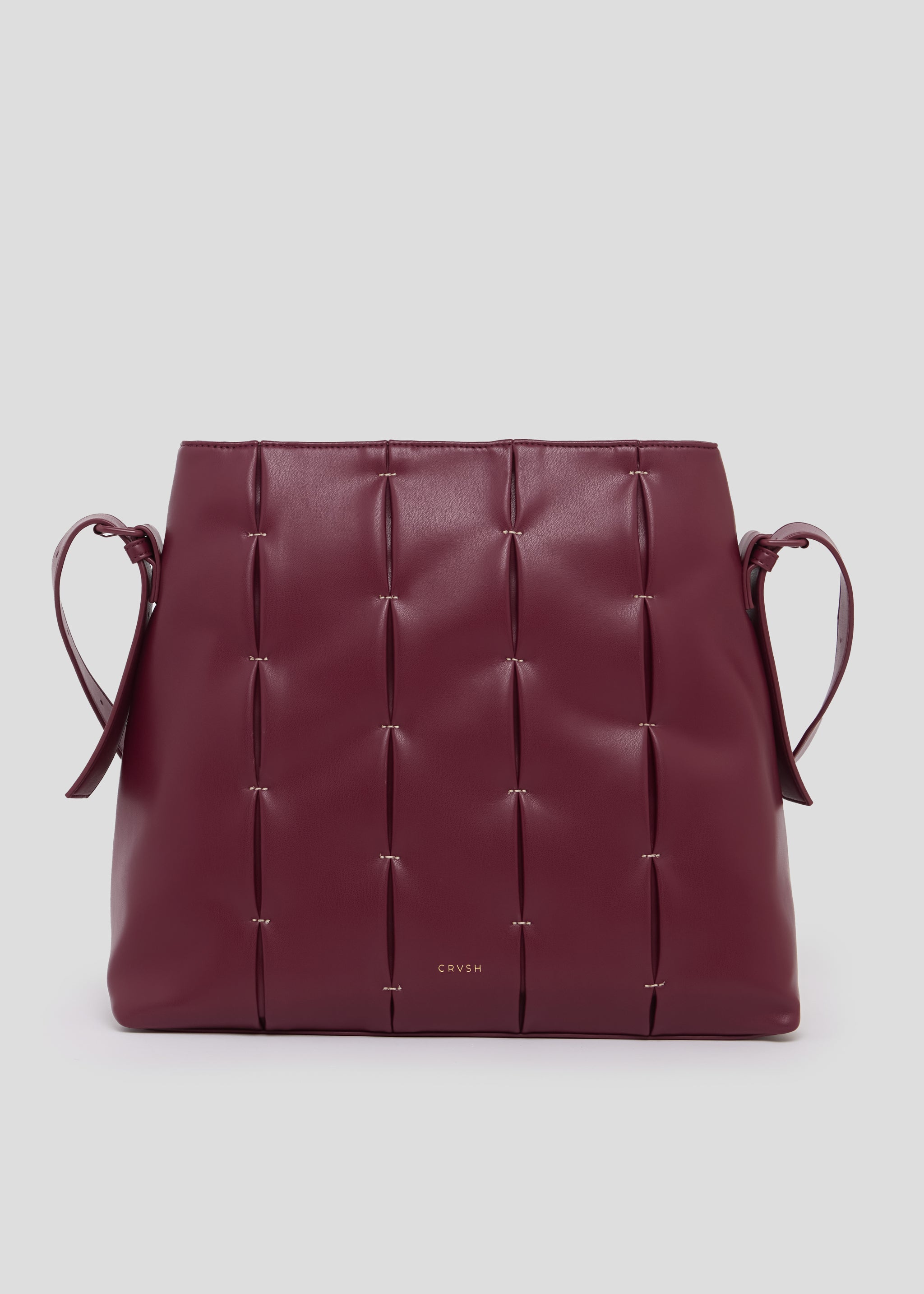 Shopper de piel vegana Candela de CRVSH, Burgundy
