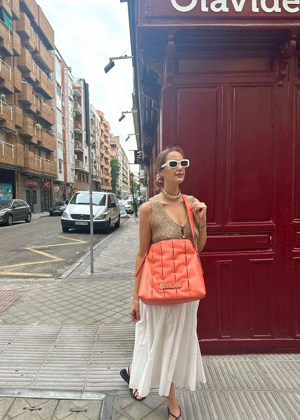 Bolso shopper Candela Coral de CRVSH