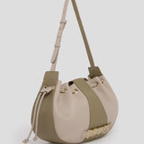 Bolso de hombto de piel vegana Heket de CRVSH, Off white-verde