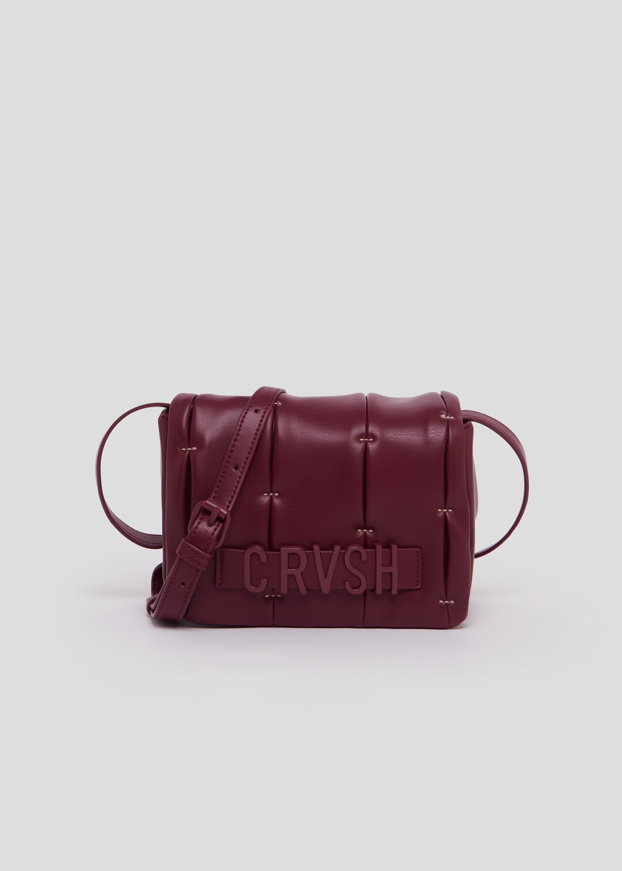 Bolso bandolera de piel vegana Lina de CRVSH, Burgundy