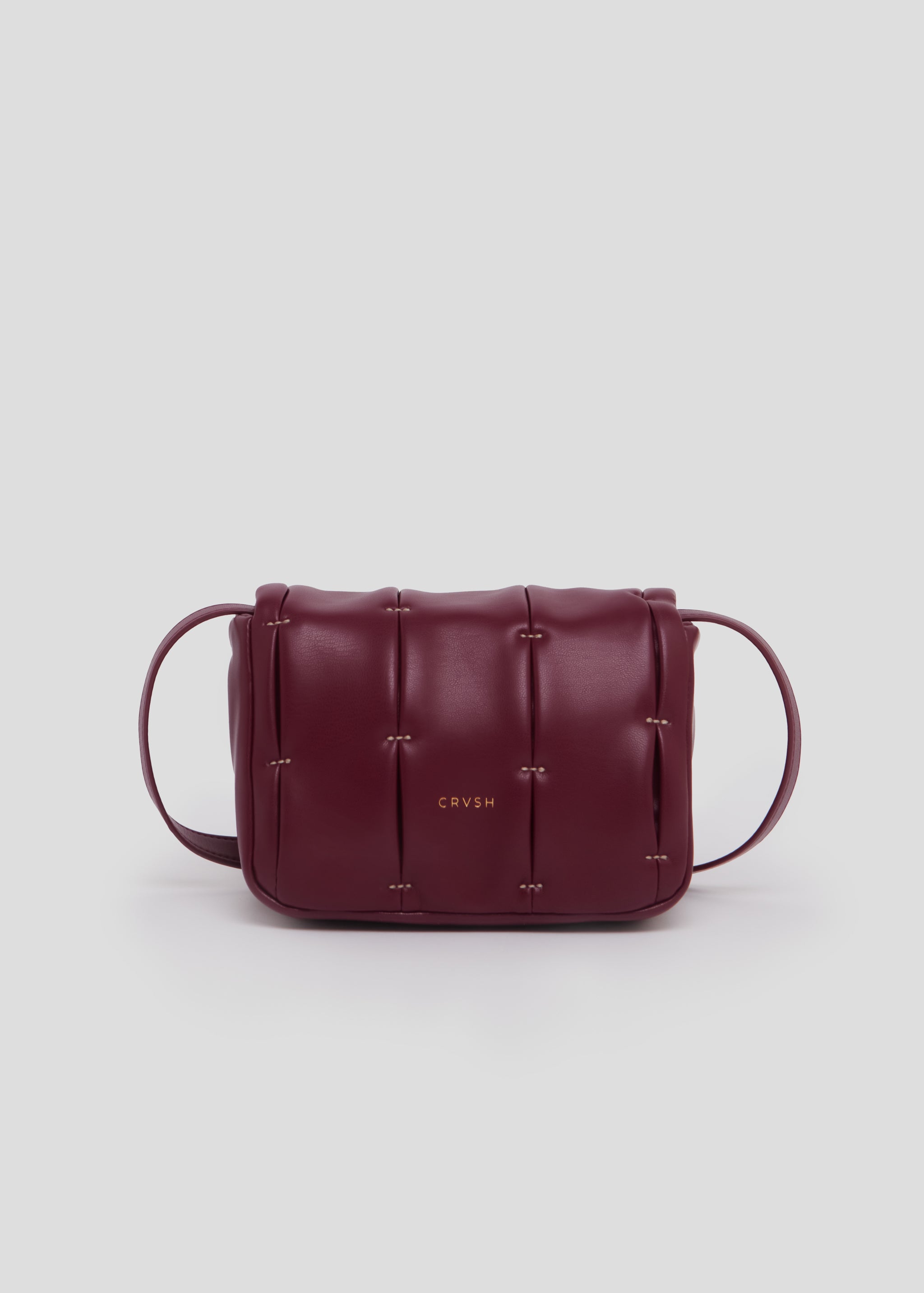 Bolso bandolera de piel vegana Lina de CRVSH, Burgundy