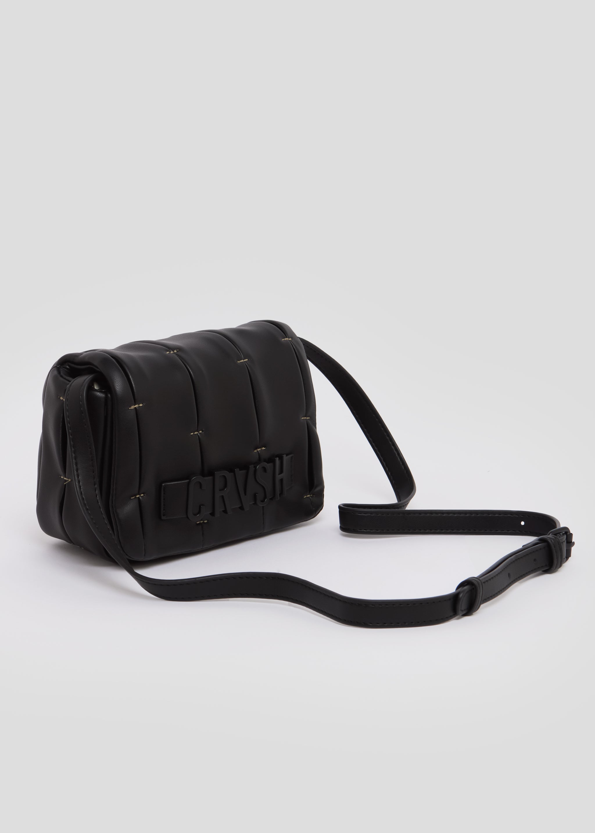 Bolso bandolera de piel vegana Lina de CRVSH, Negro