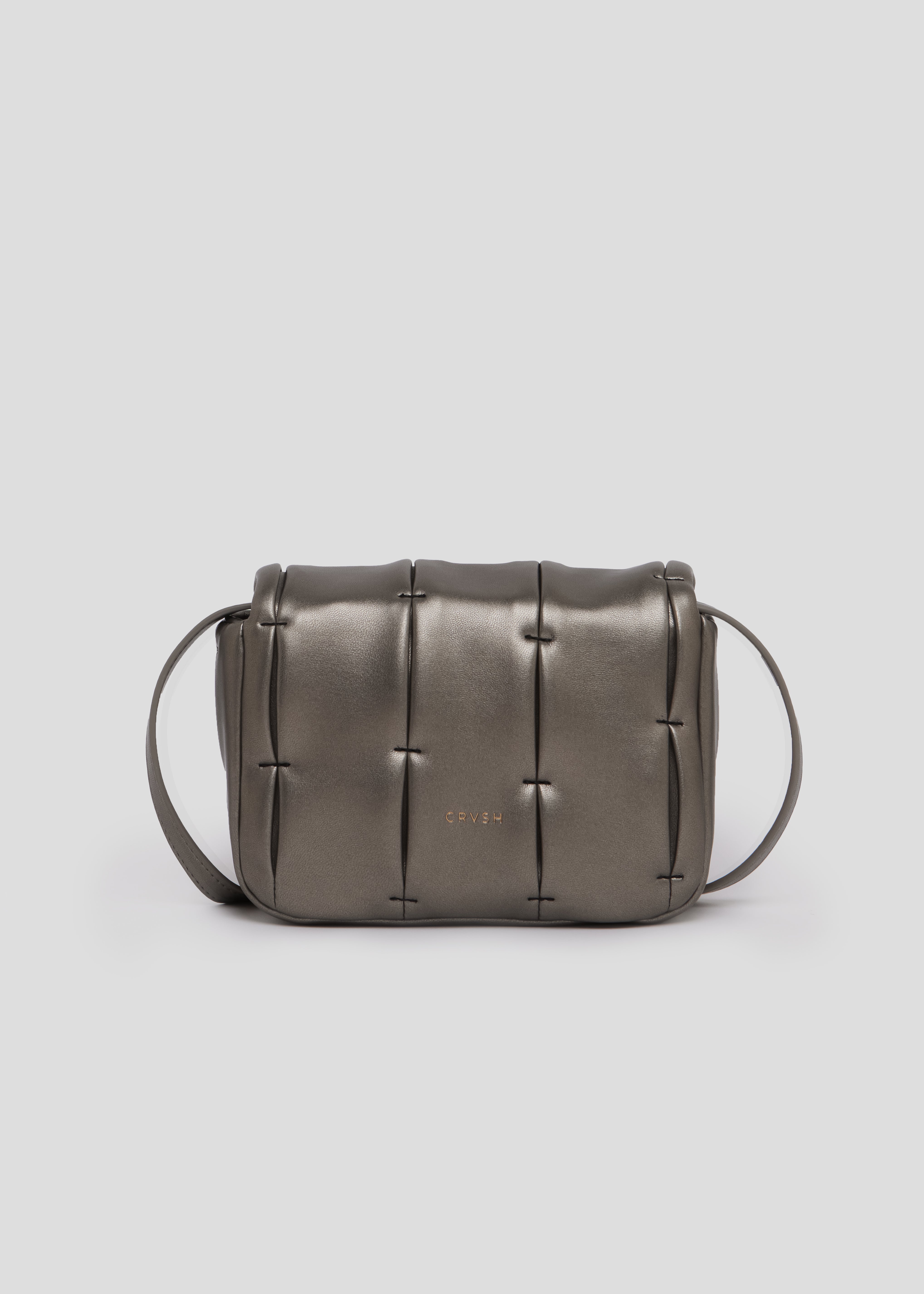 Bolso bandolera de piel vegana Lina de CRVSH, Plata