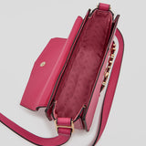 Bolso bandolera de hombro de piel vegana de CRVSH, Liset Fucsia, Interior