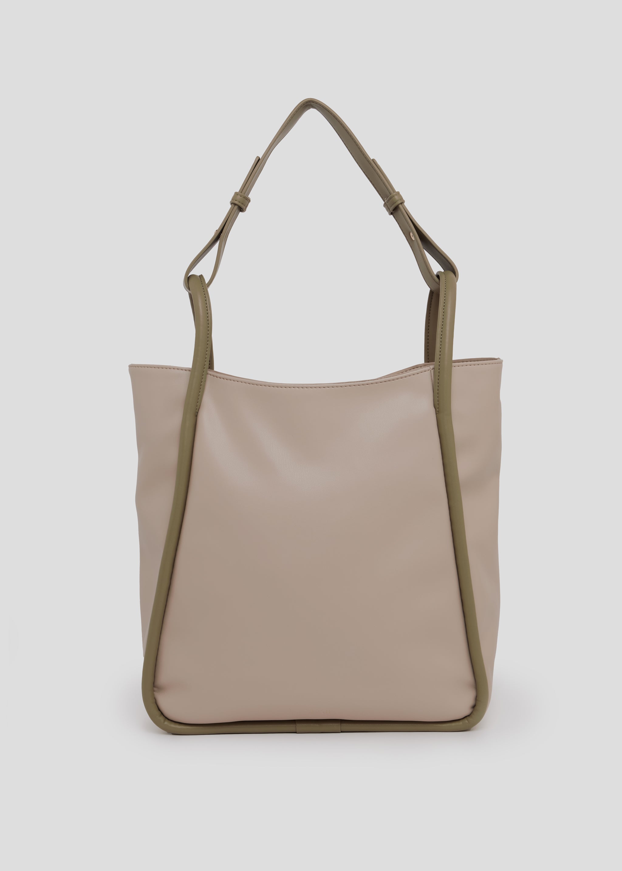 Bolso shopper Nicosia off/white con lujados en verde de CRVSH