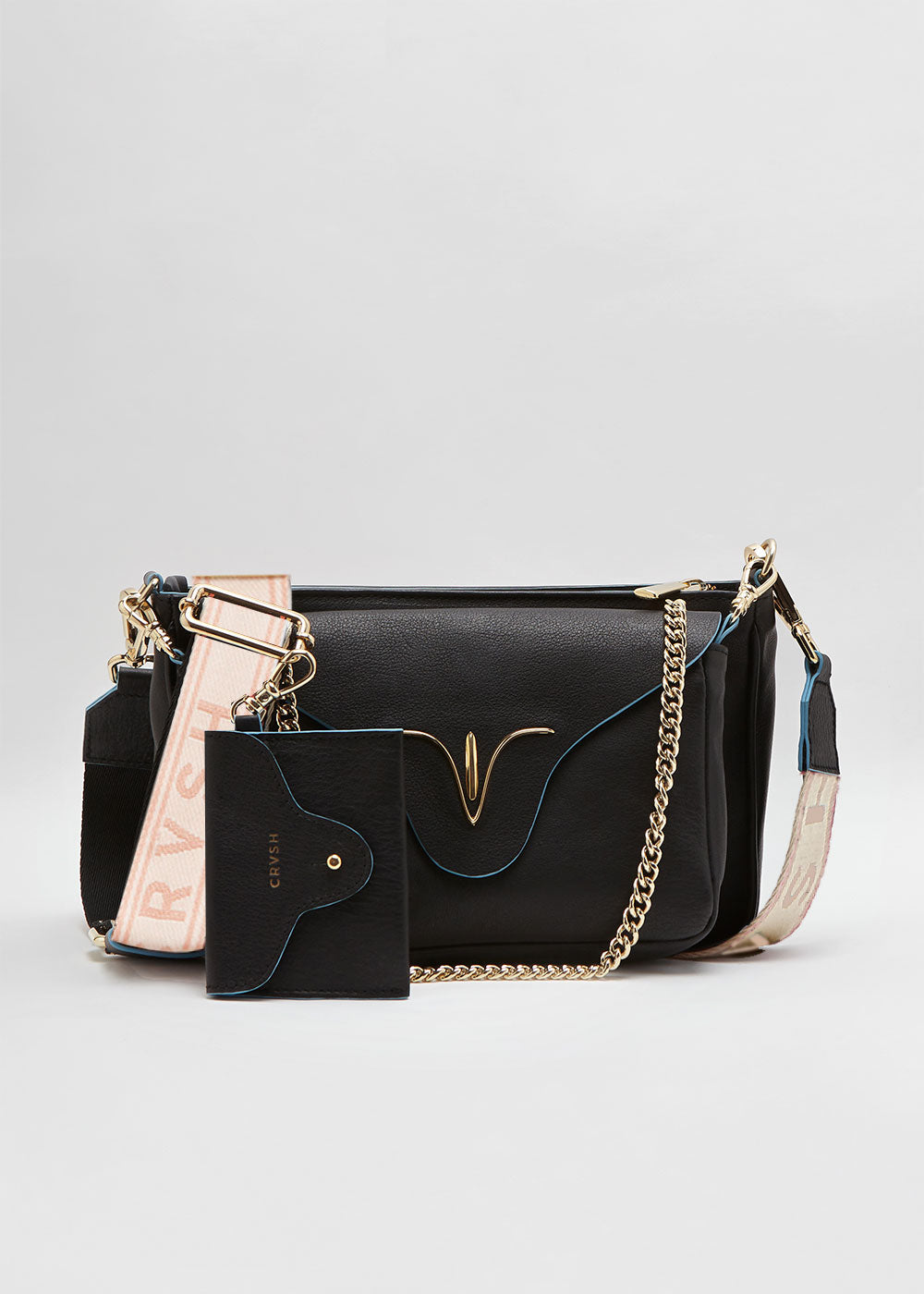 Bolso bandolera de CRVSH 3 en 1 modelo VICTORIA GLASTONBURY NEGRO