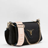 Bolso bandolera de CRVSH 3 en 1 modelo VICTORIA GLASTONBURY NEGRO