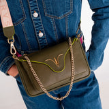 Bolso bandolera de CRVSH 3 en 1 modelo VICTORIA GLASTONBURY VERDE