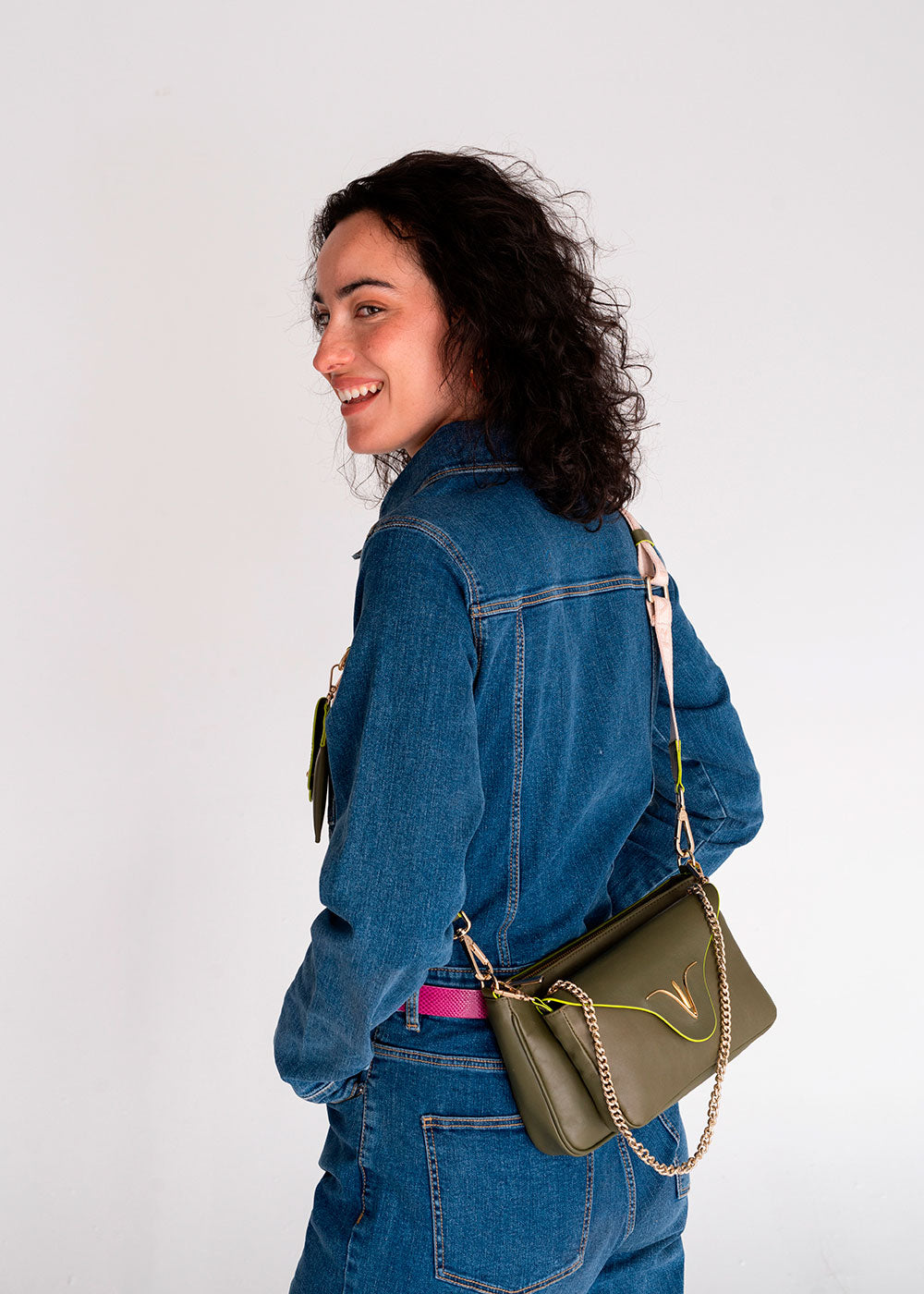 Bolso bandolera de CRVSH 3 en 1 modelo VICTORIA GLASTONBURY VERDE