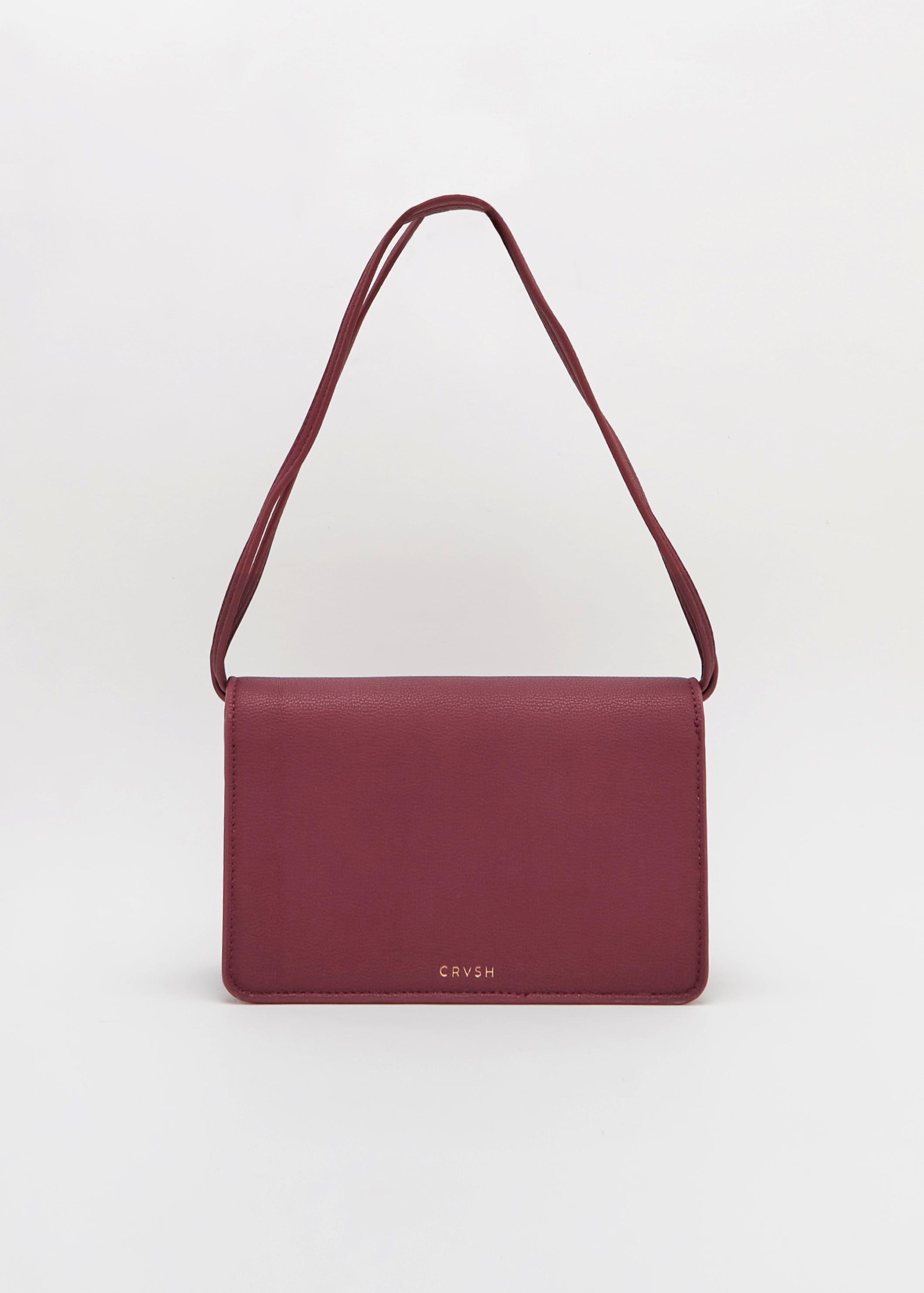 Bolso bandolera HAYLEY de piel vegana de CRVSH, BURGUNDY