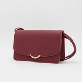 Bolso bandolera HAYLEY de piel vegana de CRVSH, BURGUNDY