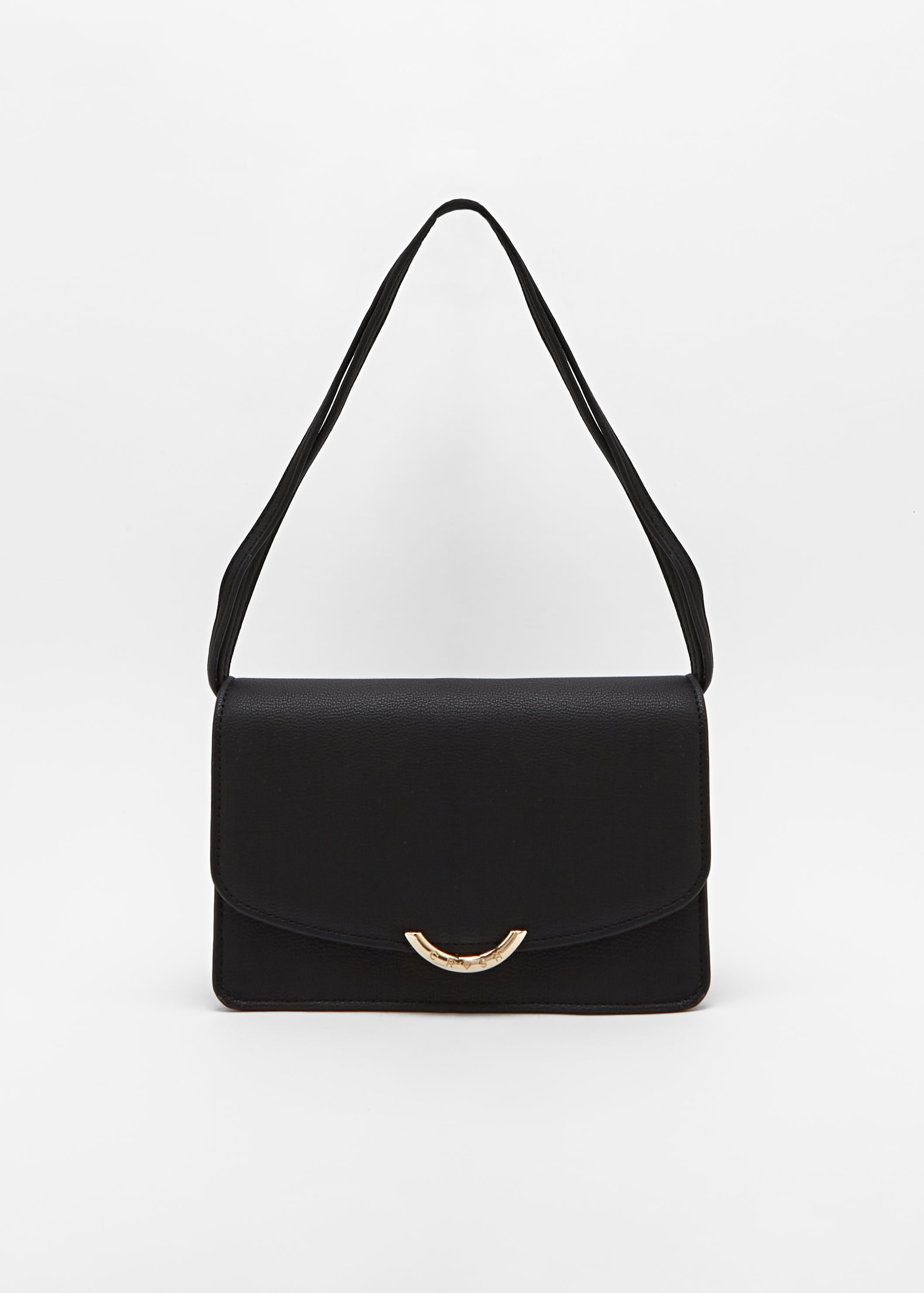 Bolso bandolera HAYLEY de piel vegana de CRVSH, NEGRO