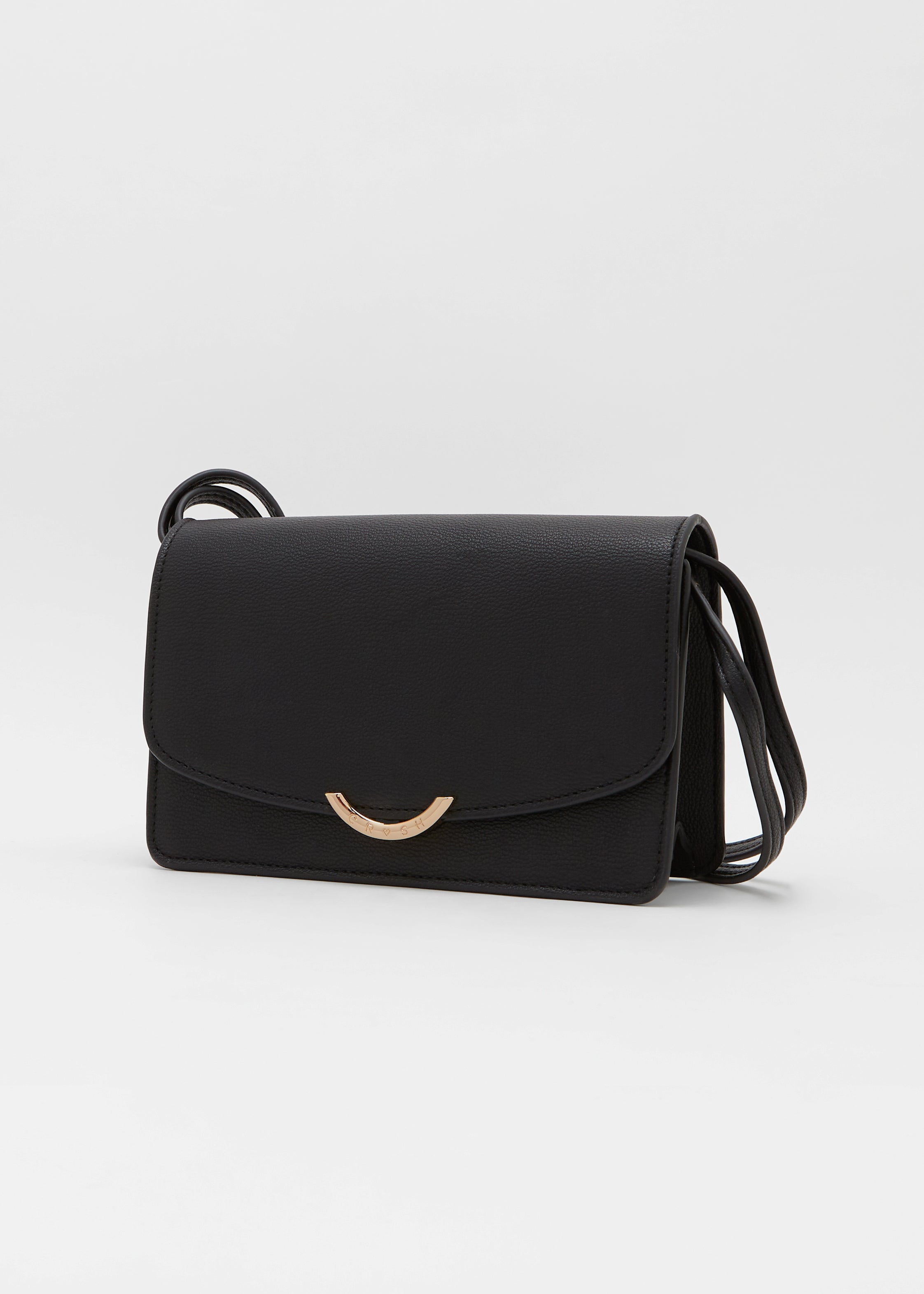 Bolso bandolera HAYLEY de piel vegana de CRVSH, NEGRO