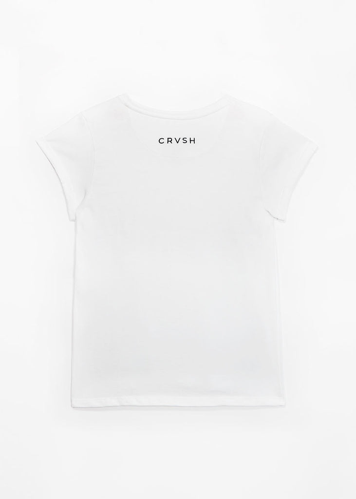 Camiseta 100% algodón con CVORE de CRVSH bordado. Alta calidad.